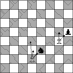 Diagram showing how a pawn moves on the chess board.